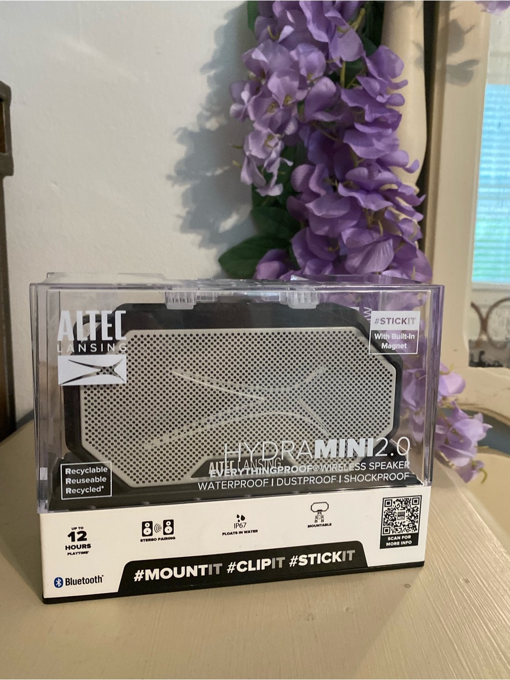 Altec Lansing Hydra Mini 2.0 Waterproof Bluetooth Speaker - Black/Gray